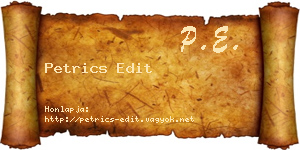 Petrics Edit névjegykártya